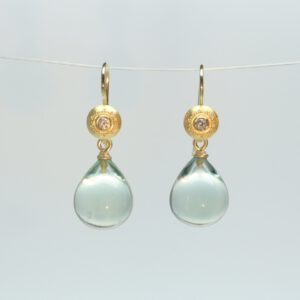 Prasiolithohrhänger mit Brillant